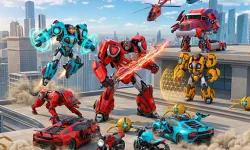 Flying Robot Transform Car Games image