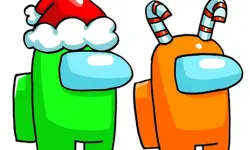 Among Us Christmas Coloring image