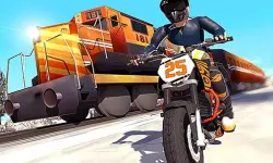 Tricky Bike Stunt vs Train Racing Game image