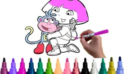Dora Coloring Fun Time image