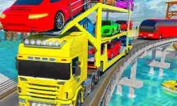 Crazy Mega Car Transport Truck Game image