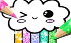 Kawaii Coloring Book Glitter - Drawing Book image