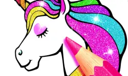 Unicorn Coloring Book Glitter image