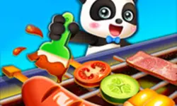 Cute Panda Cooks Food image
