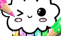 Kawaii Coloring Book Glitter image