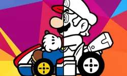 Mario Driving Coloring Book image