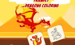 Friendly Dragons Coloring image