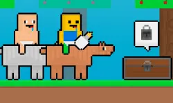 Baby Noob vs Baby Obby Horse image