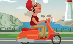 City Scooter Ride Coloring image