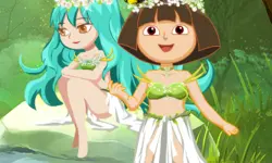 Dora With Wizard In Forest image