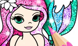 Mermaid Coloring Book Glitter image