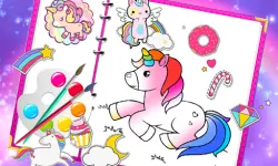 Fabulous Cute Unicorn Coloring Book image