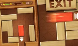 EXIT : unblock red wood block image