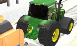 Chained Tractor Towing Train image