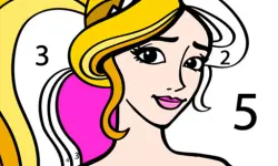 Princess Coloring By Number image