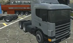 18 wheeler truck driving cargo image
